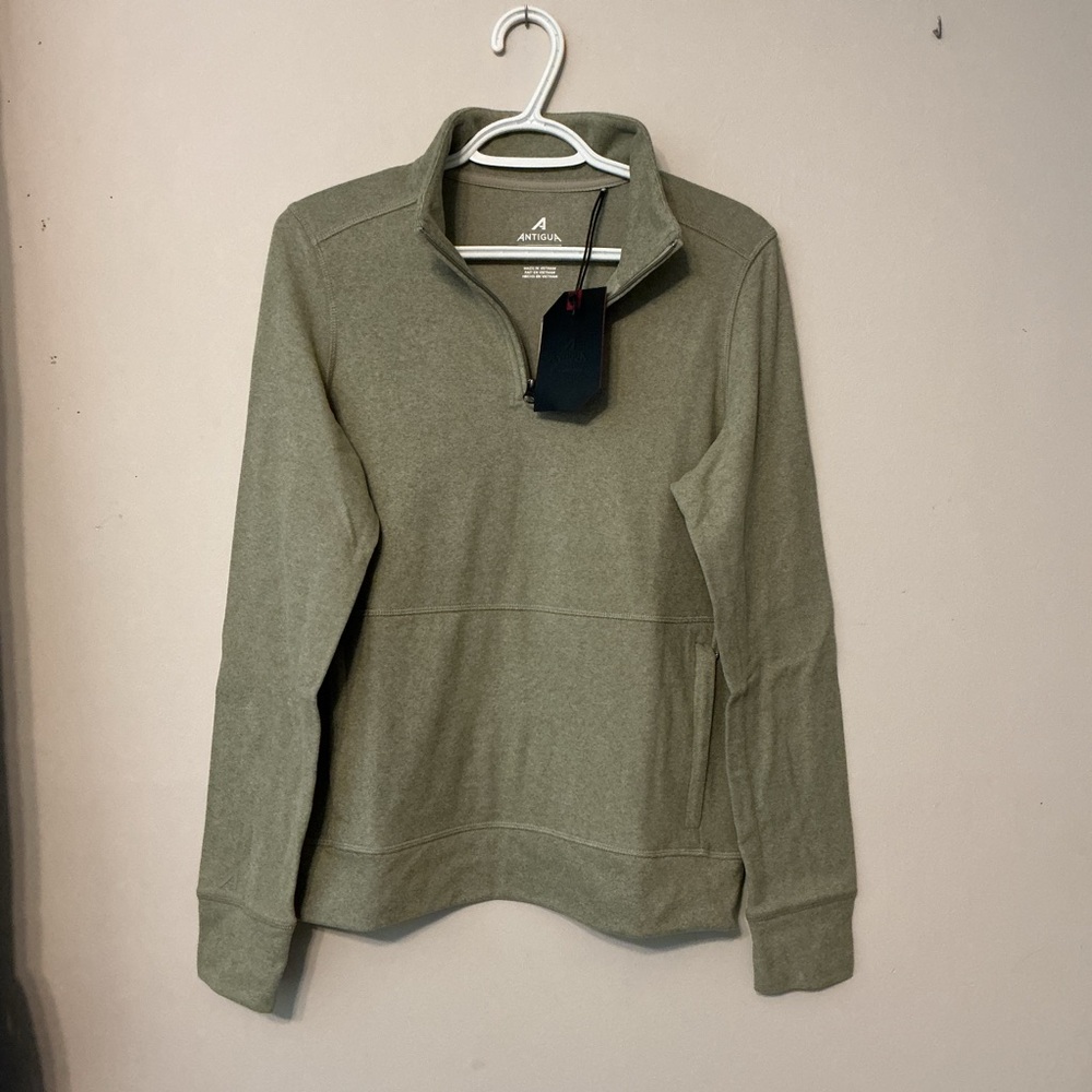Antigua Olive Zip-Up Sweater